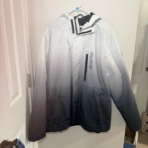 Hollister Men's Black and Gray Jacket Size XXL